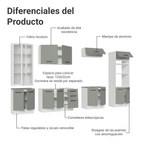 Cocina Integral 340 cm Con Mueble para Horno y Vitrina Blanco/Gris Agata Madesa