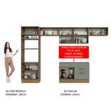 Cocina Integral 350cm Marrón/Gris Agata 01