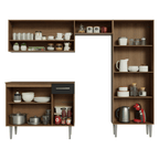 Cocina Compacta 220 cm Marrón/Negro Deli Madesa