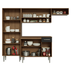 Cocina Compacta 220 cm Marrón/Negro Deli Madesa