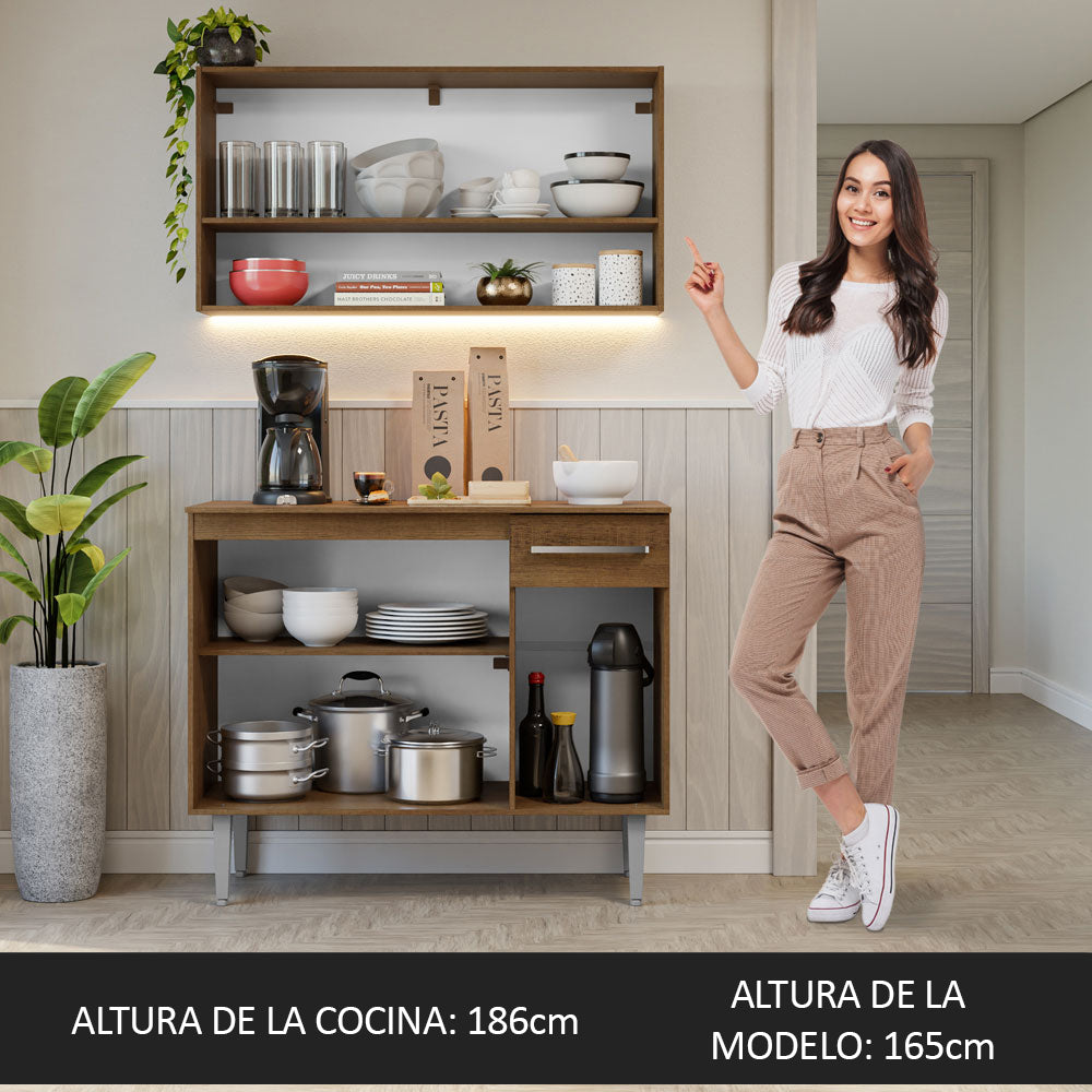 Cocina Integral 105cm Marrón Emilly 03