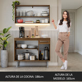 Cocina Integral 105cm Marrón Emilly 03