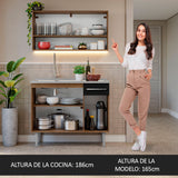 Cocina Integral 105cm con Tarja Marrón/Negro Emilly 04