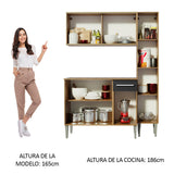 Cocina Compacta 137cm Marrón/Negro Emilly Force 02