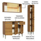 Cocina Compacta 137cm Marrón Emilly Gold 03