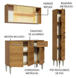 Cocina Compacta 137cm Marrón Emilly Gold 03