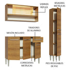Cocina Compacta 137 cm Marrón Emilly Madesa