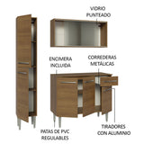 Cocina Compacta 137cm sin Fregadero Marrón Emilly 05