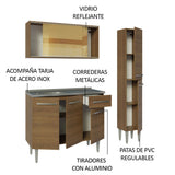 Cocina Compacta 137cm con Fregadero Marrón Emilly 08