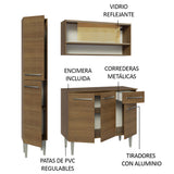 Cocina Compacta 137cm sin Fregadero Marrón Emilly 09
