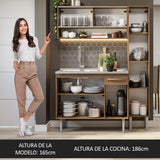 Cocina Compacta 137cm con Fregadero Marrón Emilly 10