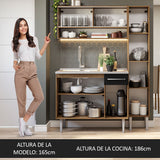 Cocina Compacta 137cm con Fregadero Marrón/Negro Emilly 10