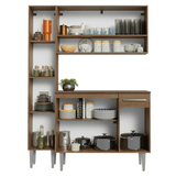 Cocina Compacta 137 cm Emilly Marrón 012