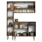 Cocina Compacta 137 cm Marrón/Negro Emilly Madesa