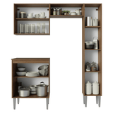 Cocina Compacta 156 cm Emilly Marrón/Negro 02