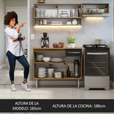 Cocina Compacta 165cm sin Fregadero Marrón/Negro Emilly 02