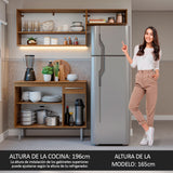 Cocina Integral 165cm con Encimera Marrón/Negro Emilly Madesa 08
