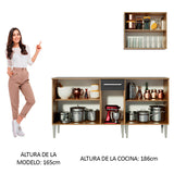 Cocina Compacta 169cm Marrón/Negro Emilly Free 01