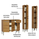 Cocina Compacta con Gabinete y Despensa Marrón Emilly Front