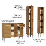 Cocina Compacta con Gabinete y Despensa Marrón Emilly Front
