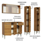 Cocina Compacta 169 cm 9 Puertas 1 Cajón Marrón Emilly Madesa 05