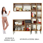 Cocina Compacta 169 cm 9 Puertas 1 Cajón Marrón/Negro Emilly Madesa 05