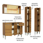 Cocina Compacta 169 cm 9 Puertas 1 Cajón Marrón Emilly Madesa 06