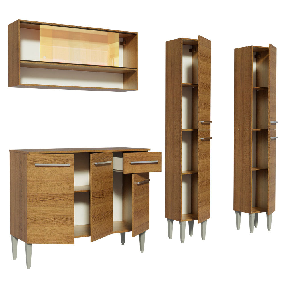 Cocina Compacta 169cm Marrón Emilly Winter 08