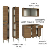Cocina Compacta 169cm Marrón Emilly 10