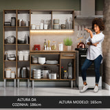 Cocina Compacta 169cm Marrón Emilly Madesa 10