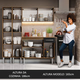 Cocina Compacta 169cm Marrón/Negro Emilly Madesa 10