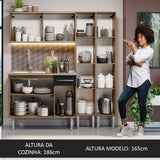 Cocina Compacta 169cm Marrón/Negro Emilly Madesa 11