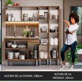 Cocina Compacta 169cm con Fregadero Marrón Emilly 12