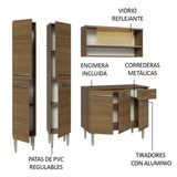 Cocina Compacta 169cm sin Fregadero Marrón Emilly 13