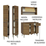 Cocina Compacta 169cm sin Fregadero Marrón Emilly 13