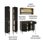 Cocina Compacta 169 cm Marrón/Negro Emilly Madesa