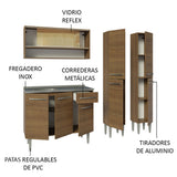 Cocina Compacta 169cm con Fregadero Marrón Emilly 14