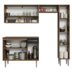 Cocina Compacta 197 cm Marrón Emilly Madesa