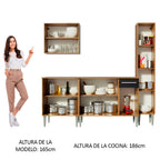 Cocina Compacta 201 cm Marrón/Negro Emilly Madesa