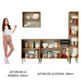 Cocina Integral 201cm Marrón/Negro Emilly Sing 01