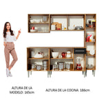 Cocina Compacta 201 cm 11 Puertas 1 Cajón Marrón/Negro Emilly Madesa 02