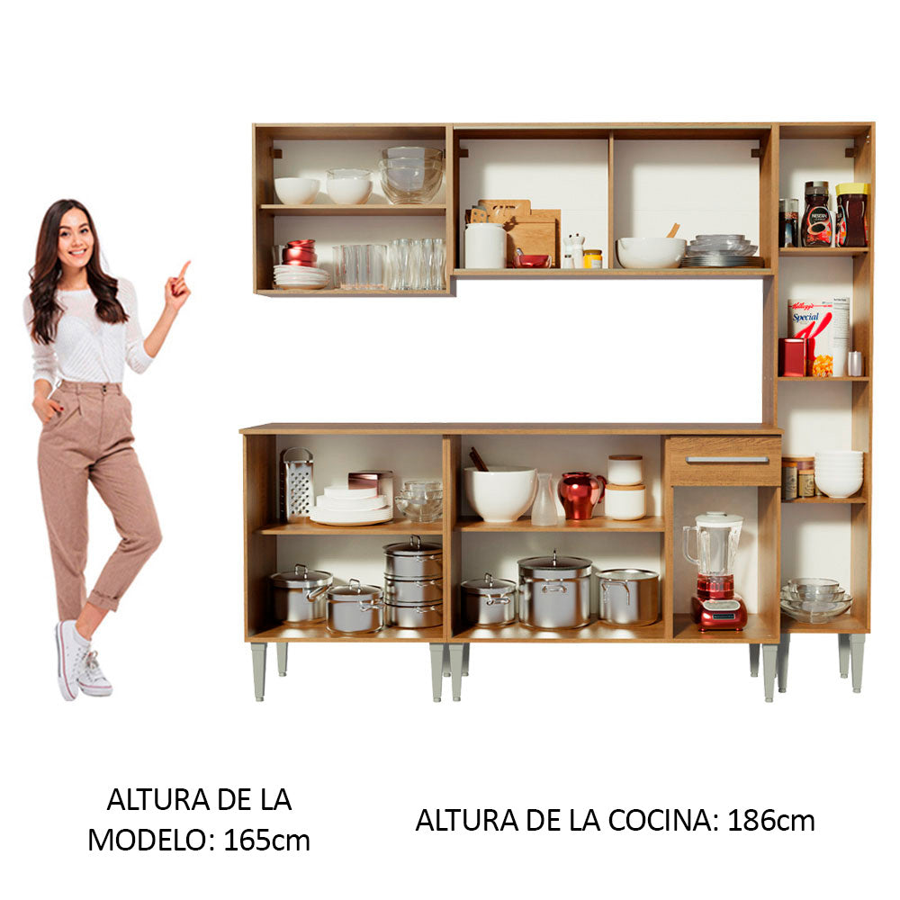 Cocina Integral 201cm Marrón Emilly West 03