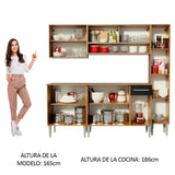 Cocina Integral 201cm Marrón/Negro Emilly Sky 04