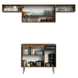 Cocina Integrale 225cm Marrón/Negro Emilly Madesa 01