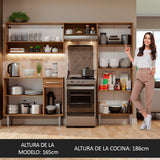 Cocina Integral 229cm sin Fregadero Marrón Emilly Pop 02