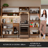 Cocina Integral 229cm sin Fregadero Marrón/Blanco Emilly Pop 02