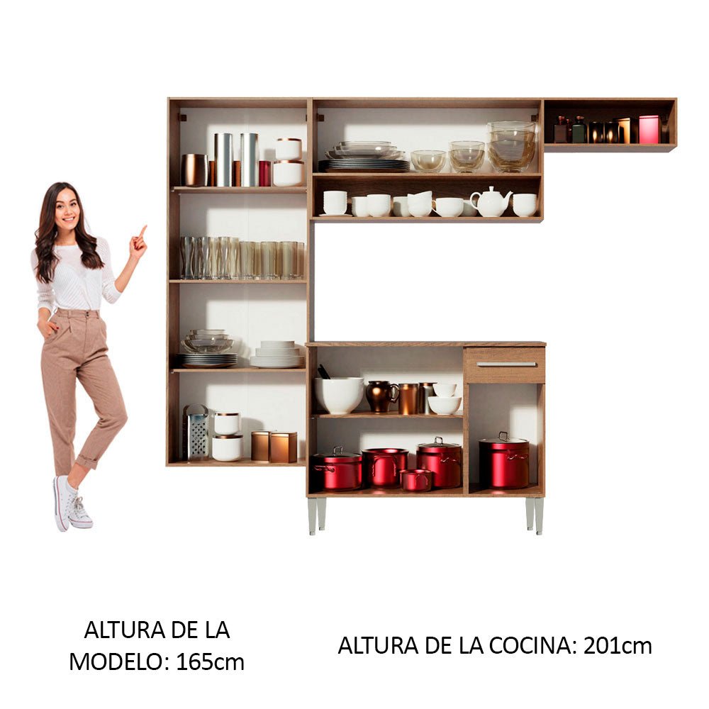 Cocina Integral 229cm Marrón Emilly Fit 03