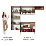 Cocina Integral 229cm Marrón/Blanco Emilly Fit 03