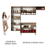 Cocina Integral 229cm Marrón/Gris Emilly Fit 03