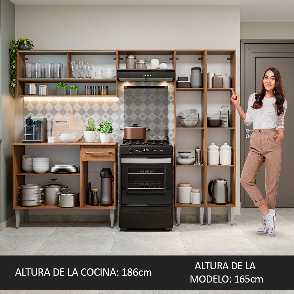 Cocina Integral 229cm Marrón Emilly 04